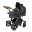 Ickle Bubba Stomp Luxe Black Frame Travel System with Galaxy Carseat & Isofix Base - Black/Charcoal Grey/Tan !