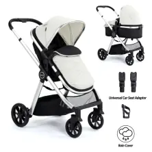 Babymore Mimi 2in1 Pram System Bundle - Silver