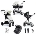 Babymore Mimi 3in1 Travel System Bundle with Pecan i-Size Car Seat - Silver