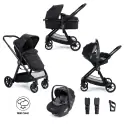 Babymore Mimi 3in1 Travel System Bundle with Pecan i-Size Car Seat - Black