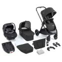 Babymore Memore V2 13 Piece Travel System Bundle with Pecan i-Size Car Seat and ISOFIX Base - Black