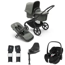 Bugaboo Fox 5 (Maxi Cosi Pebble 360 Pro 2) Travel System Bundle - Black/Forest Green