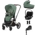 Cybex Priam Cloud T i-Size Bundles - Rosegold/Leaf Green