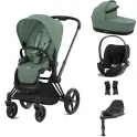 Cybex Priam Cloud T i-Size Bundles - Matt Black/Leaf Green