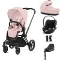 Cybex Priam Cloud T i-Size Bundles - Matt Black/Peach Pink