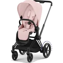 Cybex ePriam Pushchair - Matt Black/Peach Pink