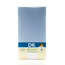 DK Glove ORGANIC Fitted Cotton Sheet for Single Bed 200x90-Blue