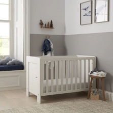 Tutti Bambini Alba Mini Cot Bed - Essentials White + FREE Fibre Cot Mattress Worth £39!