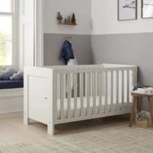 Tutti Bambini Alba Cot Bed - Essentials White + FREE Fibre/Foam Cotbed Mattress Worth £59!