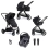 Babymore Mimi 3 in 1 Travel System Bundle with Coco i-Size Carseat - Black