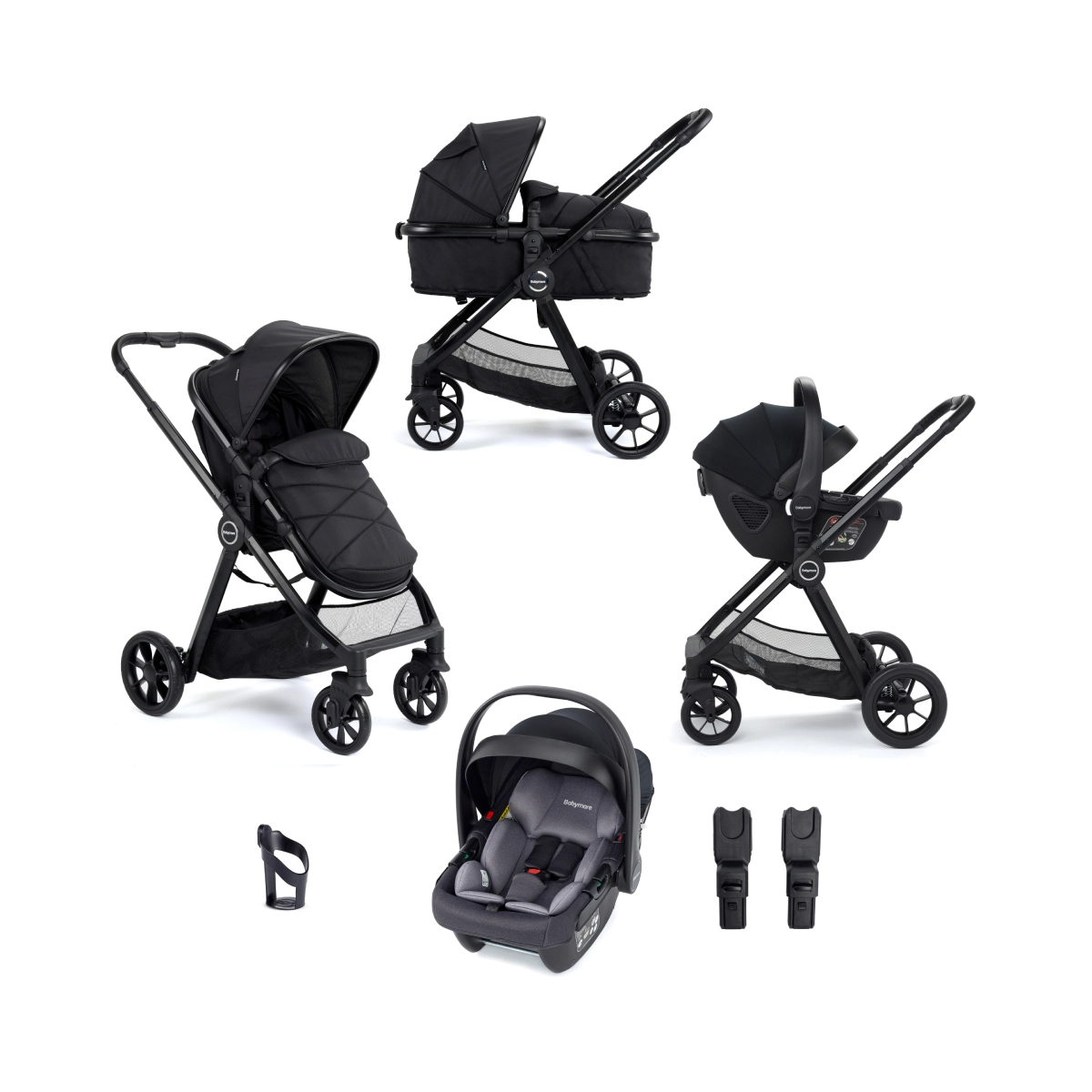 Babymore Mimi 3 in 1 Travel System Bundle with Coco i-Size Car Seat