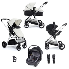 Babymore Mimi 3in1 Travel System Bundle with Coco i-Size Car Seat - Silver