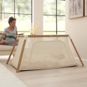 Tutti Bambini CoZee Go 3-in-1 Travel Cot & Playpen - Scandinavian Walnut/Ecru + FREE Motion & Temperature Baby Sensor Worth £69!