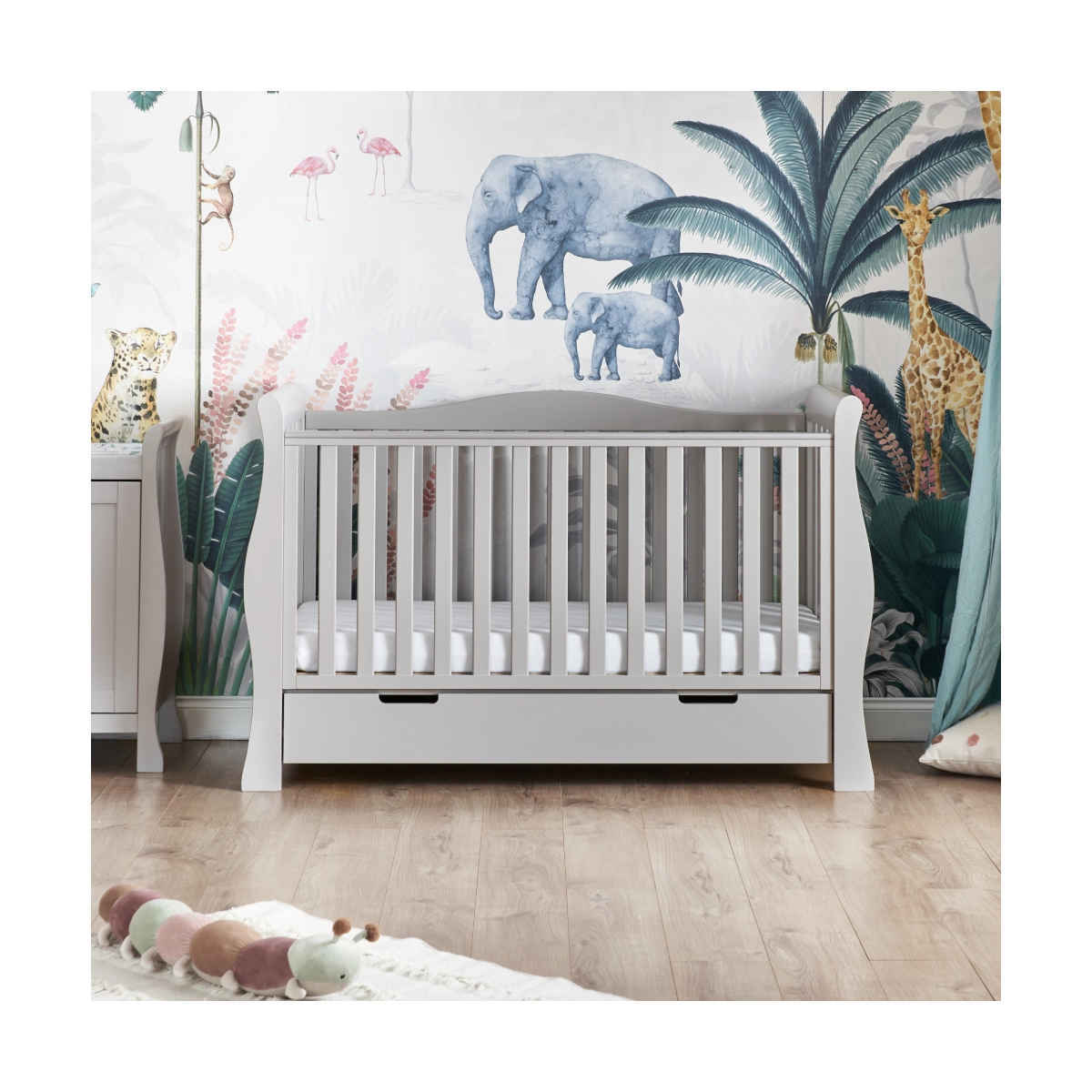 Obaby Stamford Luxe Sleigh Cot Bed Including Underbed Drawer