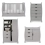 Obaby Stamford Classic Sleigh 4 Piece Furniture Roomset-Warm Grey 