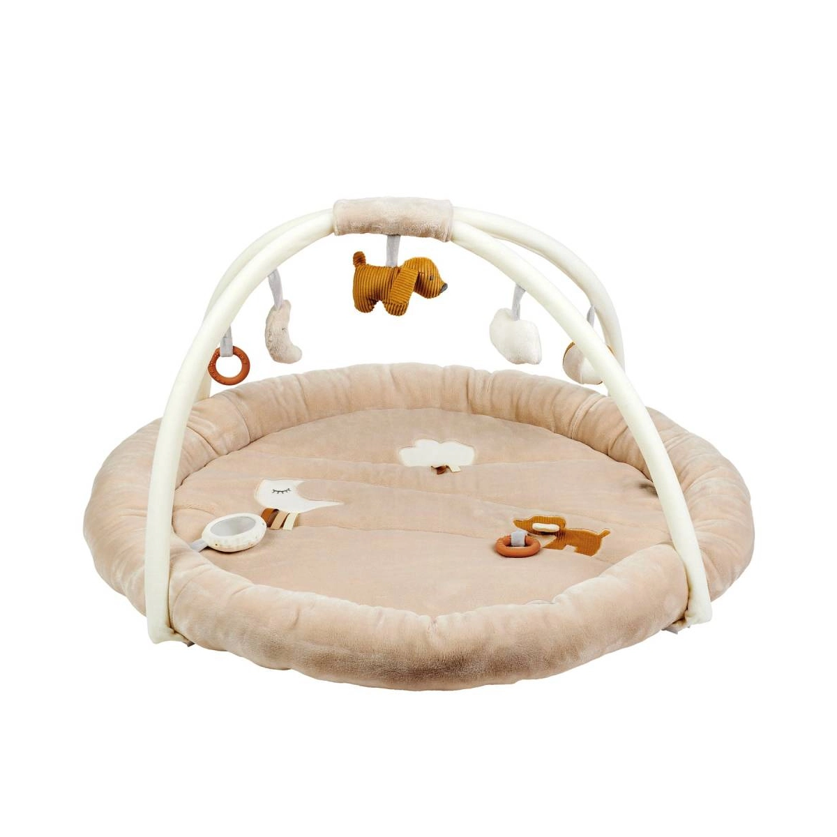 Nattou Charile the Dog Stuffed Playmat with Arches