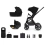 Venicci Tinum Upline 3in1 Travel System - All Black