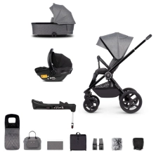 Venicci Tinum Upline 12 Piece Bundle Plus Free Highchair - Slate Grey