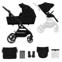 Kinderkraft Yoxi 2in1 Pram System - Pure Black