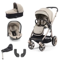 BabyStyle Oyster 3 Champagne Chassis Essential 5pc Travel System - Creme Brulee