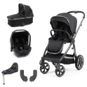 BabyStyle Oyster 3 Gun Metal Chassis Essential 5 Piece Travel System - Carbonite