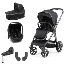 BabyStyle Oyster 3 Gun Metal Chassis Essential 5 Piece Travel System - Carbonite + FREE Oyster Organiser!