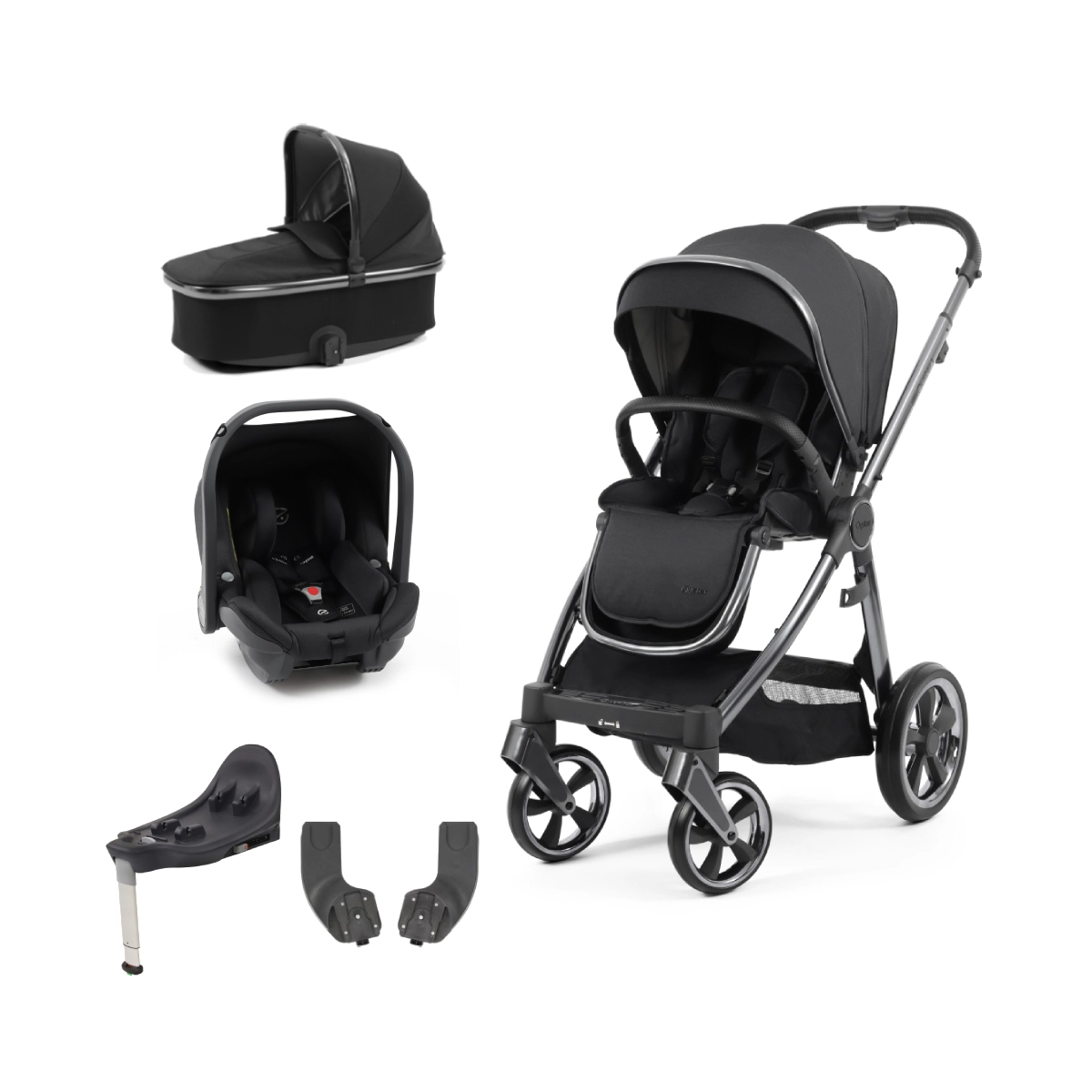 BabyStyle Oyster 3 Gun Metal Chassis Essential 5 Piece Travel System