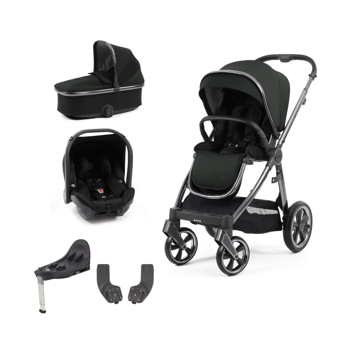 BabyStyle Oyster 3 Gun Metal Chassis Essential 5 Piece Travel System