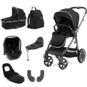 BabyStyle Oyster 3 Gun Metal Chassis Luxury 7 Piece Bundle - Black Olive + FREE Oyster Organiser!