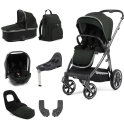 BabyStyle Oyster 3 Gun Metal Chassis Luxury 7 Piece Bundle - Black Olive