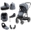 BabyStyle Oyster 3 Gun Metal Chassis 7 Piece Luxury Travel System - Dream Blue