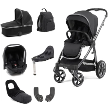 BabyStyle Oyster 3 Gun Metal Chassis Luxury 7 Piece Bundle - Carbonite (New)