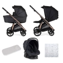 Bebecar Trio Flowy 3in1 Combination Bundle - Flowy Black/Fume Rose/Black