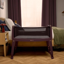 SnuzPod Studio Bedside Crib - Rome Burgundy + Free Nursing Pillow Worth £59.99!