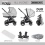 Bebecar Duo Flowy 2in1 Combination Bundle - Flowy Light Grey/Chrome/Black