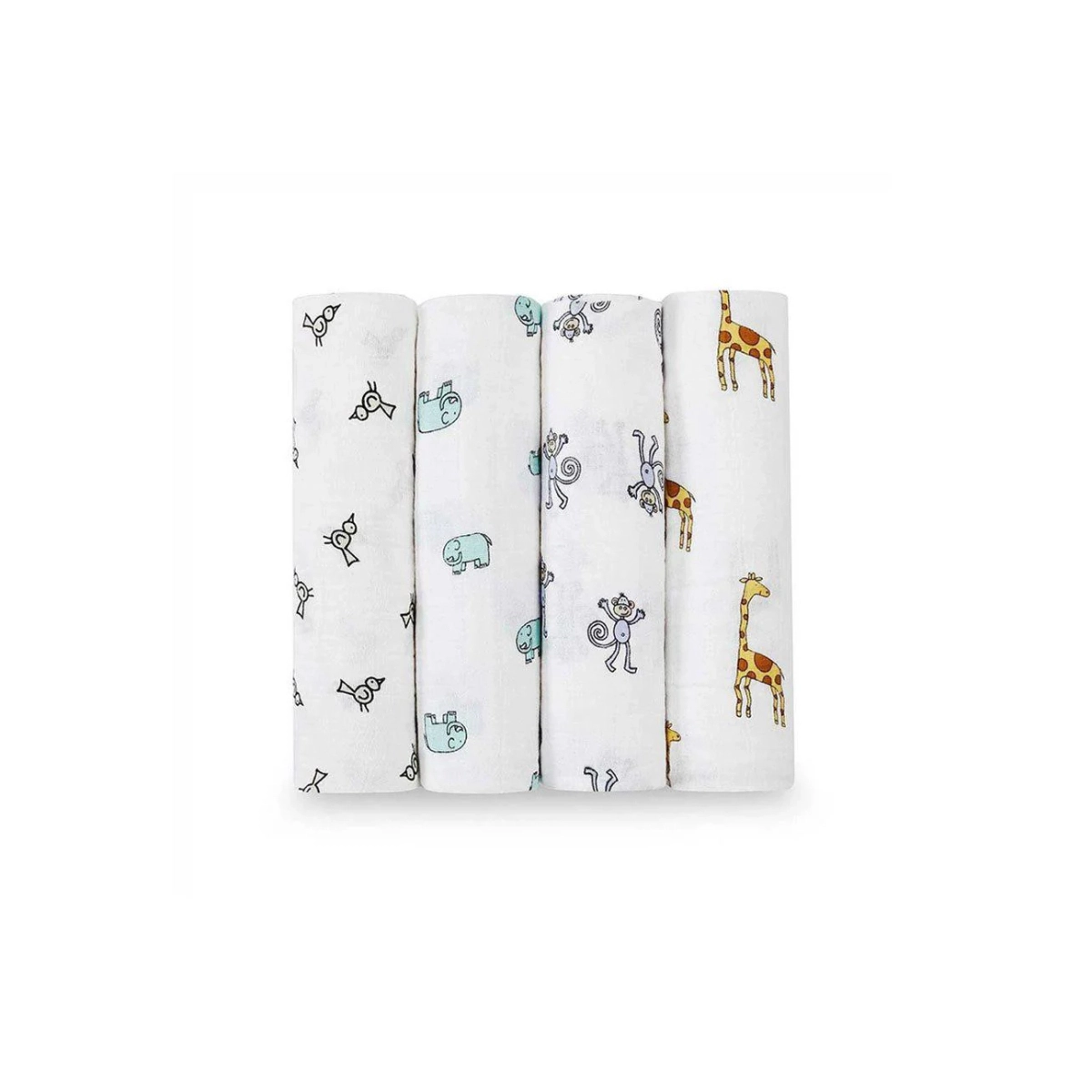 Aden Anais Pack of 4 Large Swaddle Cotton Muslin Jungle Jam 23 19 034