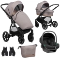 Noordi Sole Go 3in1 Travel System with Terra i-Size Car Seat - Beige (New 2024)