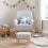 Babymore Freya Nursing Chair with Stool - Cream