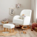 Babymore Freya Nursing Chair with Stool - Off White Boucle + Free Nursing Pillow Worth £59.99!