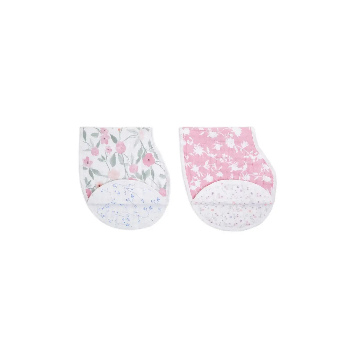 Aden Anais Pack of 2 Burpy Bibs Cotton Muslin - Ma Fleur 23-19