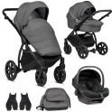 Noordi Fjordi 3in1 Travel System with Terra i-Size Car Seat - Dark Grey + FREE ISOFIX BASE Worth £149.95!