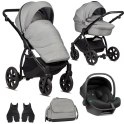 Noordi Fjordi 3in1 Travel System with Terra i-Size Car Seat - Grey + FREE ISOFIX BASE Worth £149.95!