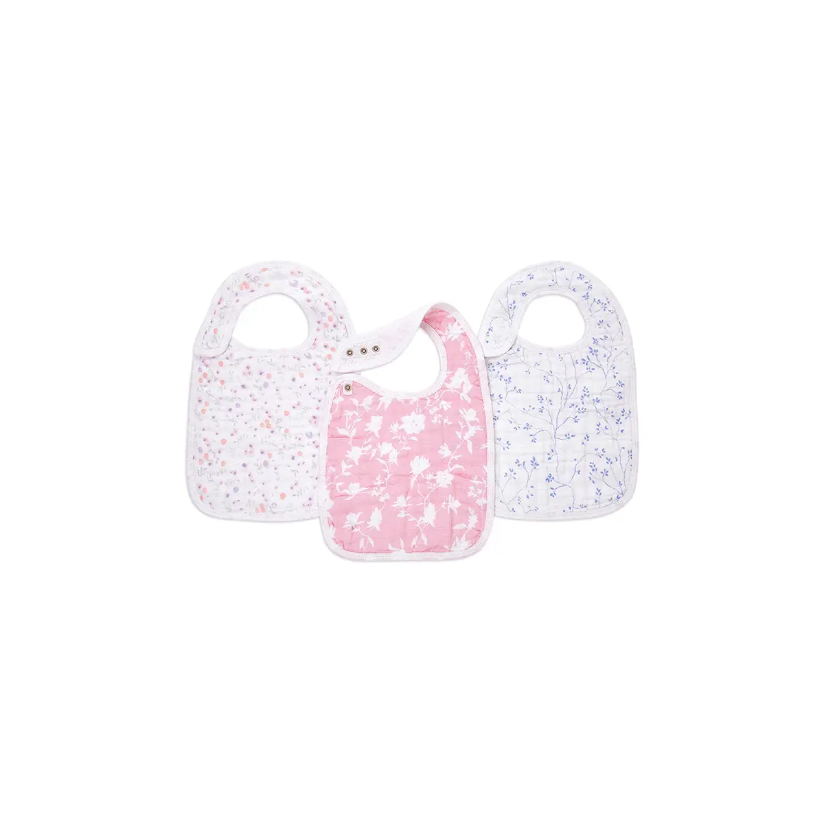 Aden Anais Pack of 3 Snap Bibs Cotton Muslin - Ma Fleur 23-19