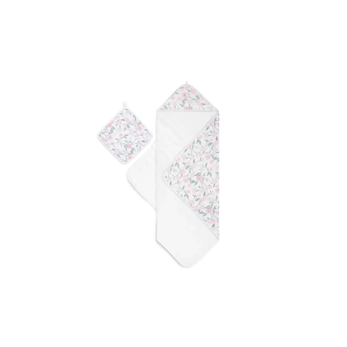 Aden Anais Cotton Muslin Backed Hooded Towel Set - Ma Fleur Garden Party 23-19