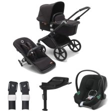 Bugaboo Fox Cub (Cybex Aton B2 i-Size Car Seat) Travel System Bundle - Black/Midnight Black