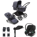 Bugaboo Fox Cub (Cybex Aton B2 i-Size Car Seat) Travel System Bundle - Black/Stormy Blue