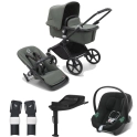 Bugaboo Fox Cub (Cybex Aton B2 i-Size Car Seat) Travel System Bundle - Black/Forest Green