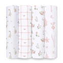 Aden + Anais Pack of 4 Essentials Cotton Muslin Swaddle Blanket - Country Floral (23-19-253)