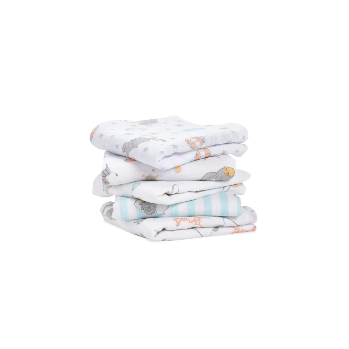 Aden Anais Pack of 5 Essentials Cotton Muslin Squares - Dumbo New Heights 23-19