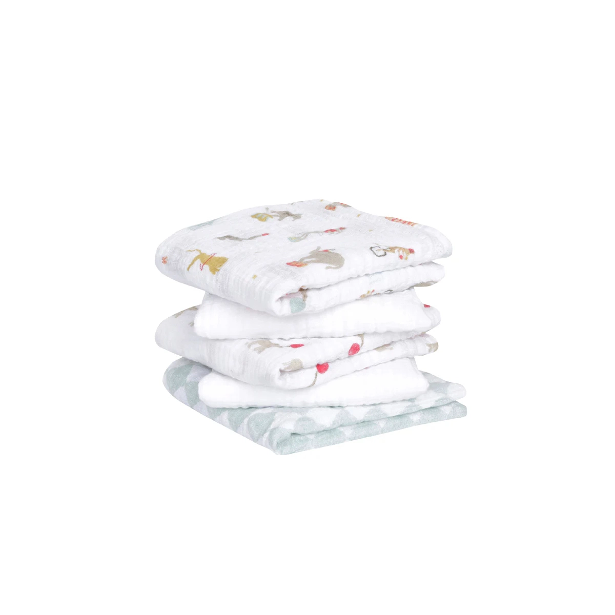 Aden Anais Pack of 5 Essentials Cotton Muslin Squares - Elephant Circus 23-19